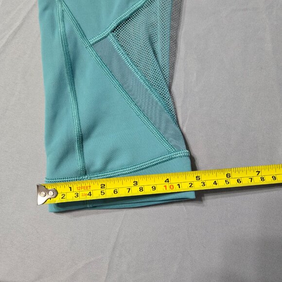 Lululemon Athletica Sz 4 Women Turquoise  Forget The Sweat Crop Capri Leggings - Picture 4 of 5